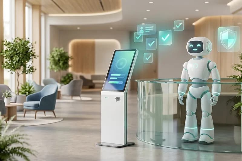 Kiosk and Reception Robot Patient Check-In for Clinics: Pilot Program