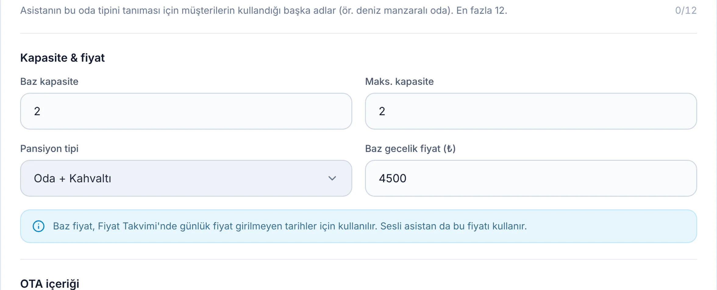 Baz kapasite için yakın görünüm