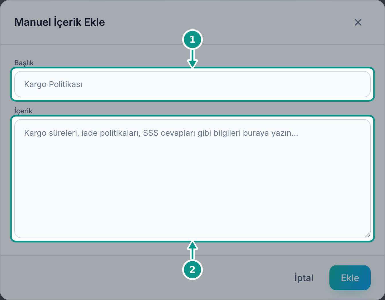 Bilgi Bankası ve Asistan Kurallarını kullanmak: Bilgi kaynağı alanlarını inceleyin