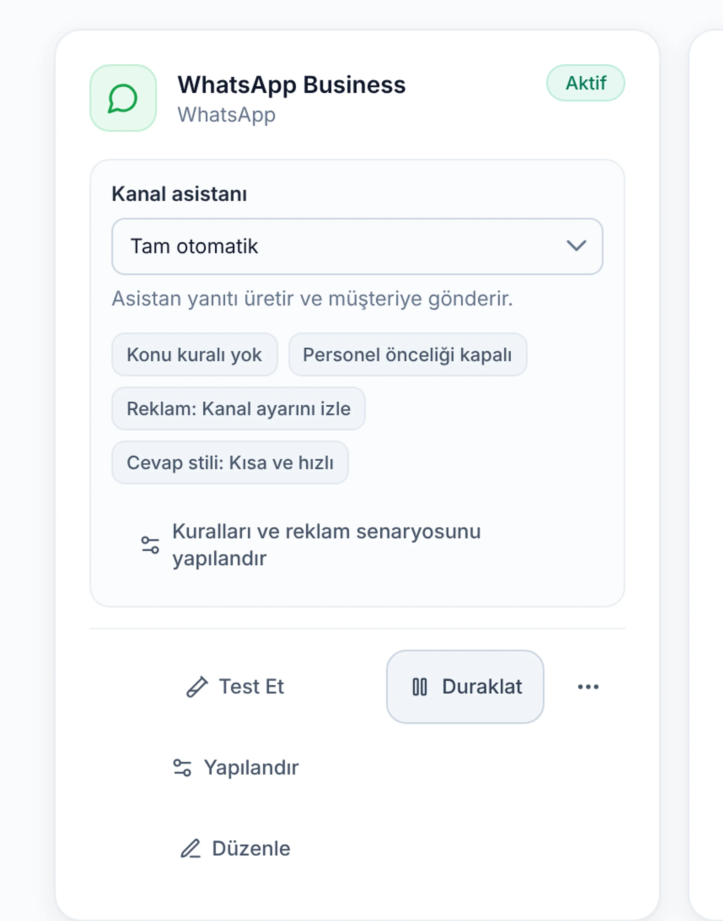 Kanal asistanı için yakın görünüm