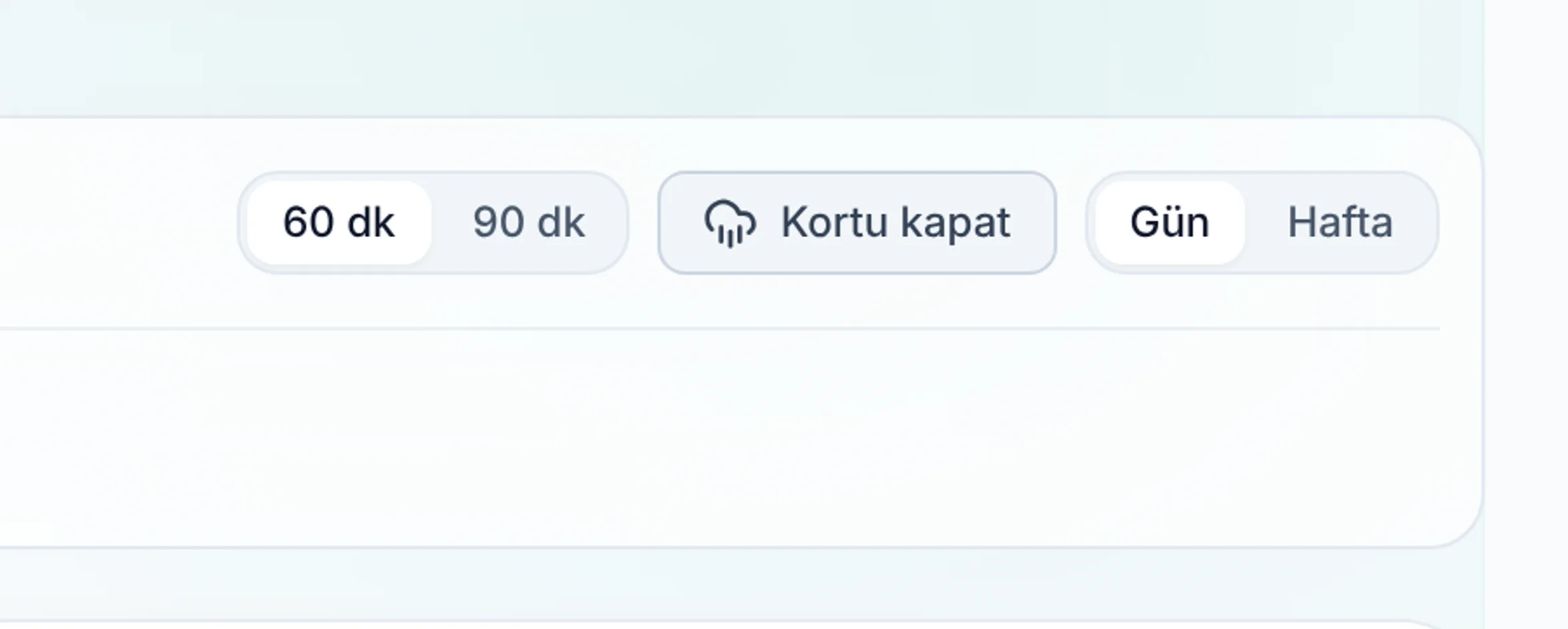 Yağmur veya bakım için kortu kapatmak: Kapatma formunu açın