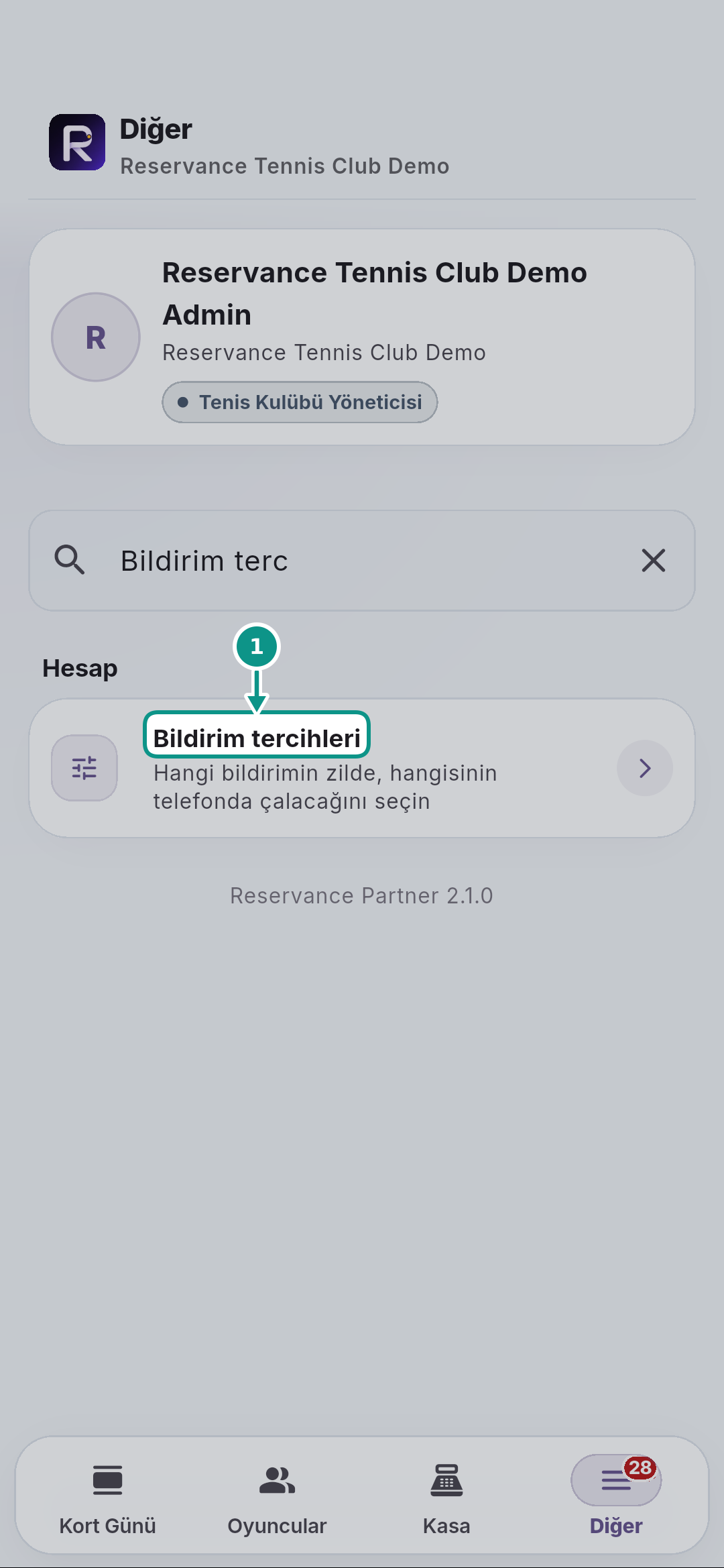 Hesap, bildirim tercihleri ve güvenli çıkış: Bildirim tercihlerini açın