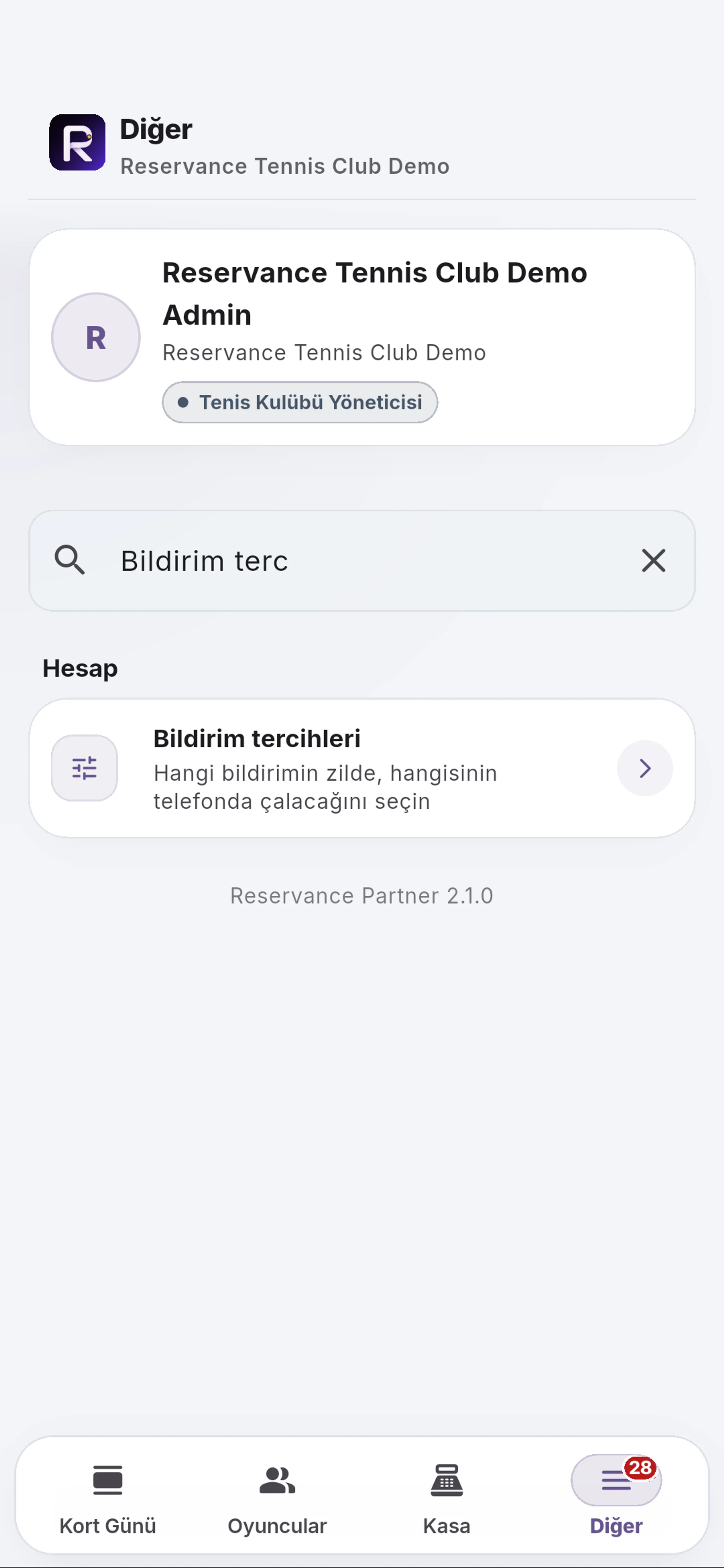 Menüde arayın için yakın görünüm