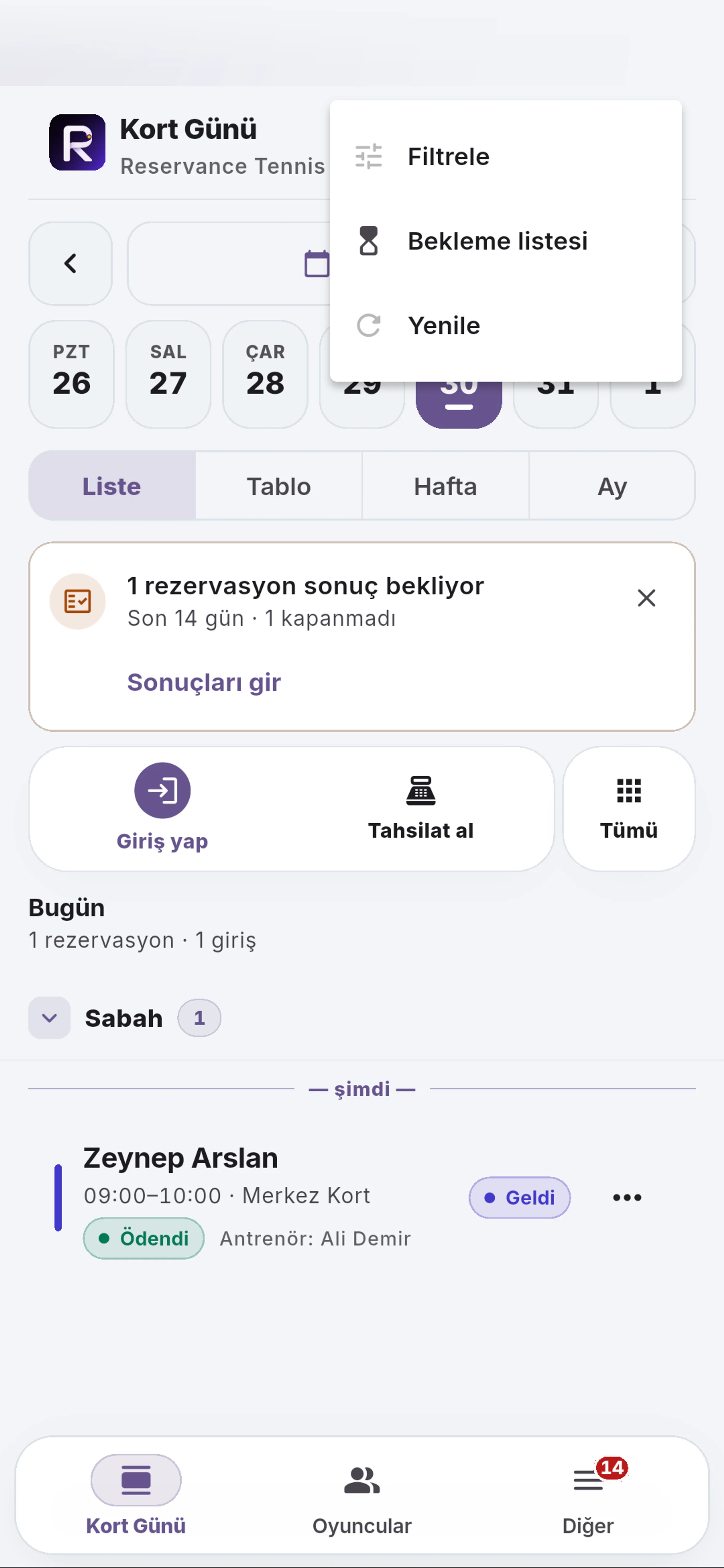 Bekleme listesini açın için yakın görünüm