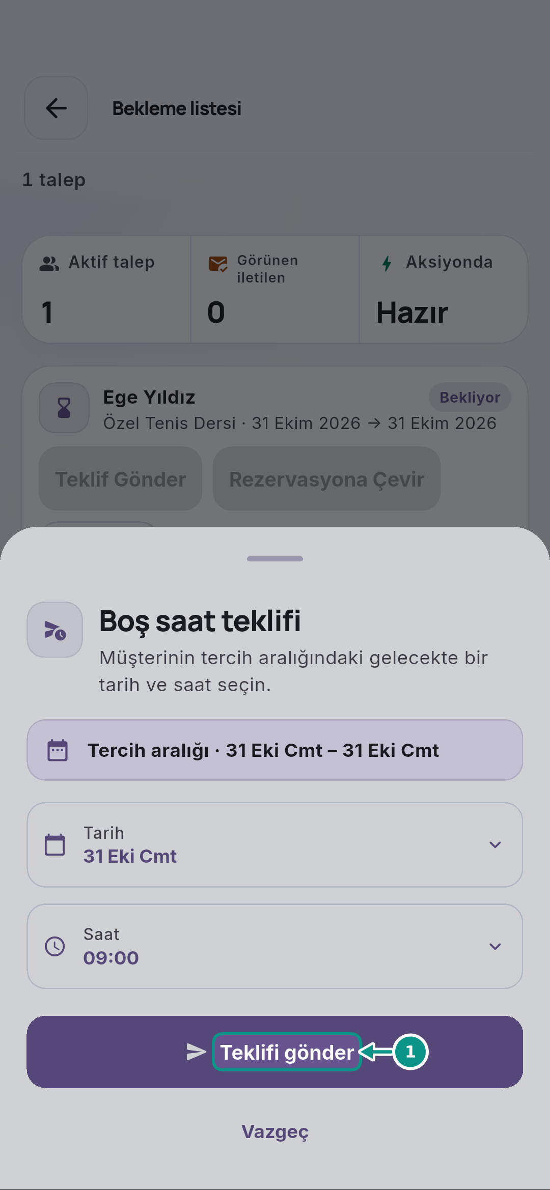 Bekleme listesinden uygun saat teklifini hazırlamak: Gönderim sınırını bilin
