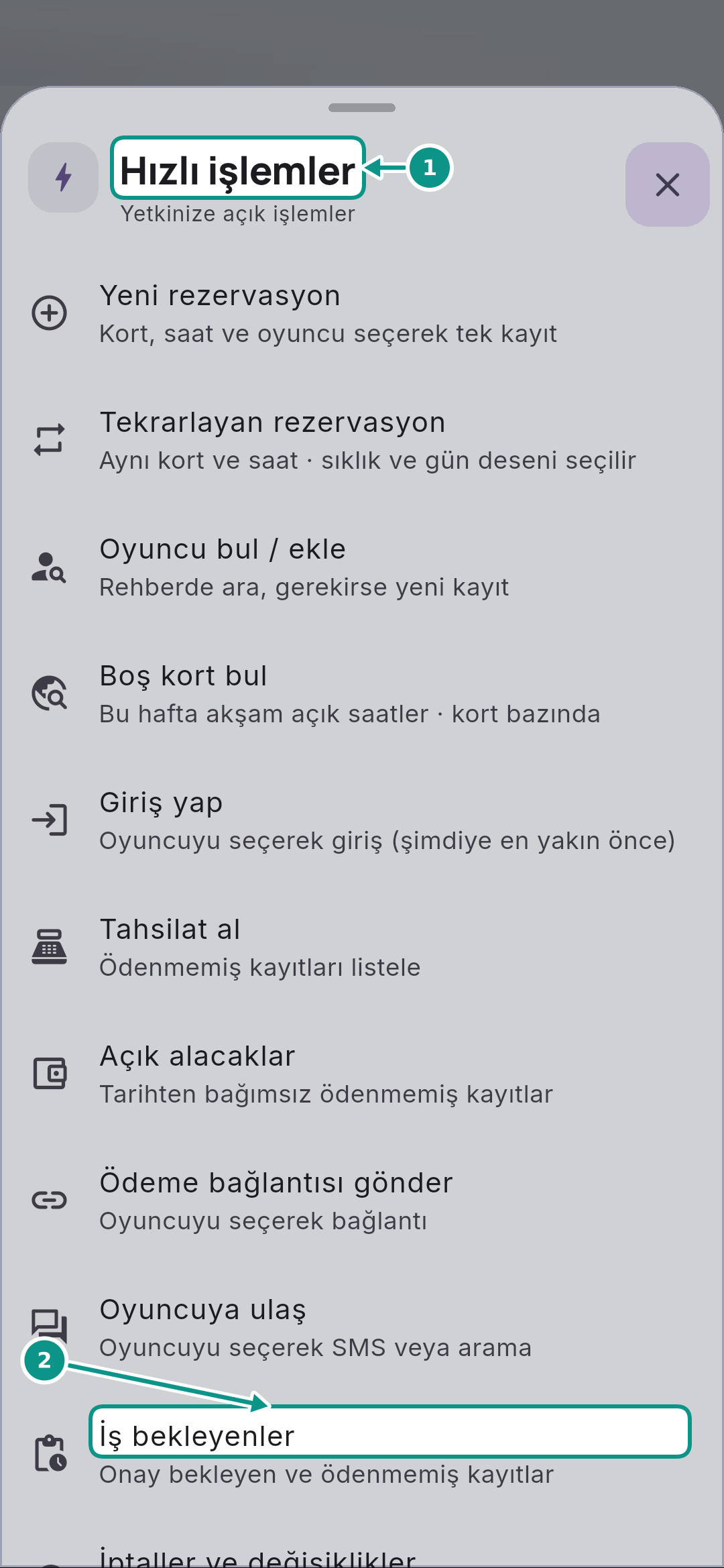 Bildirimleri ve bekleyen günlük işleri takip etmek: Bekleyen iş yolunu bulun