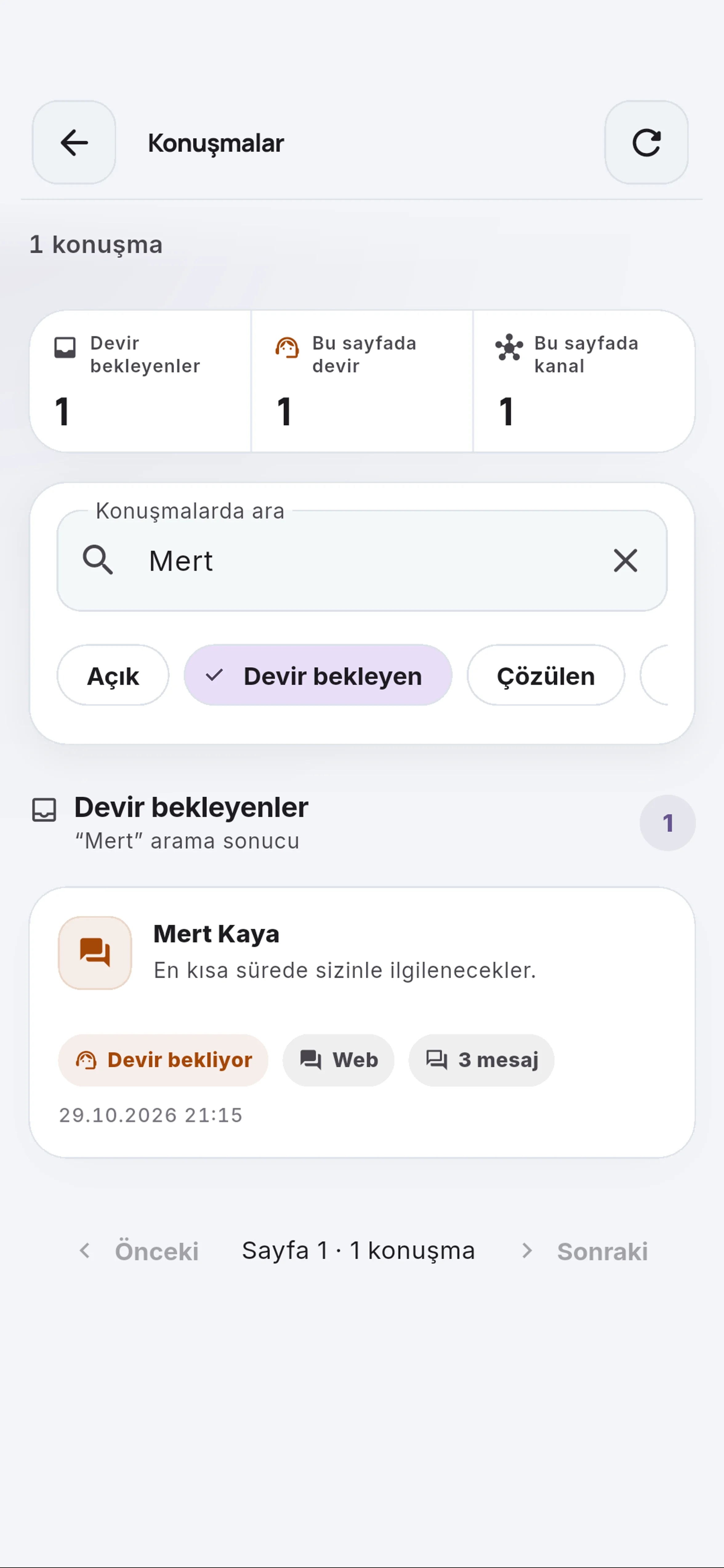 Mesaj ayrıntısını açın için yakın görünüm