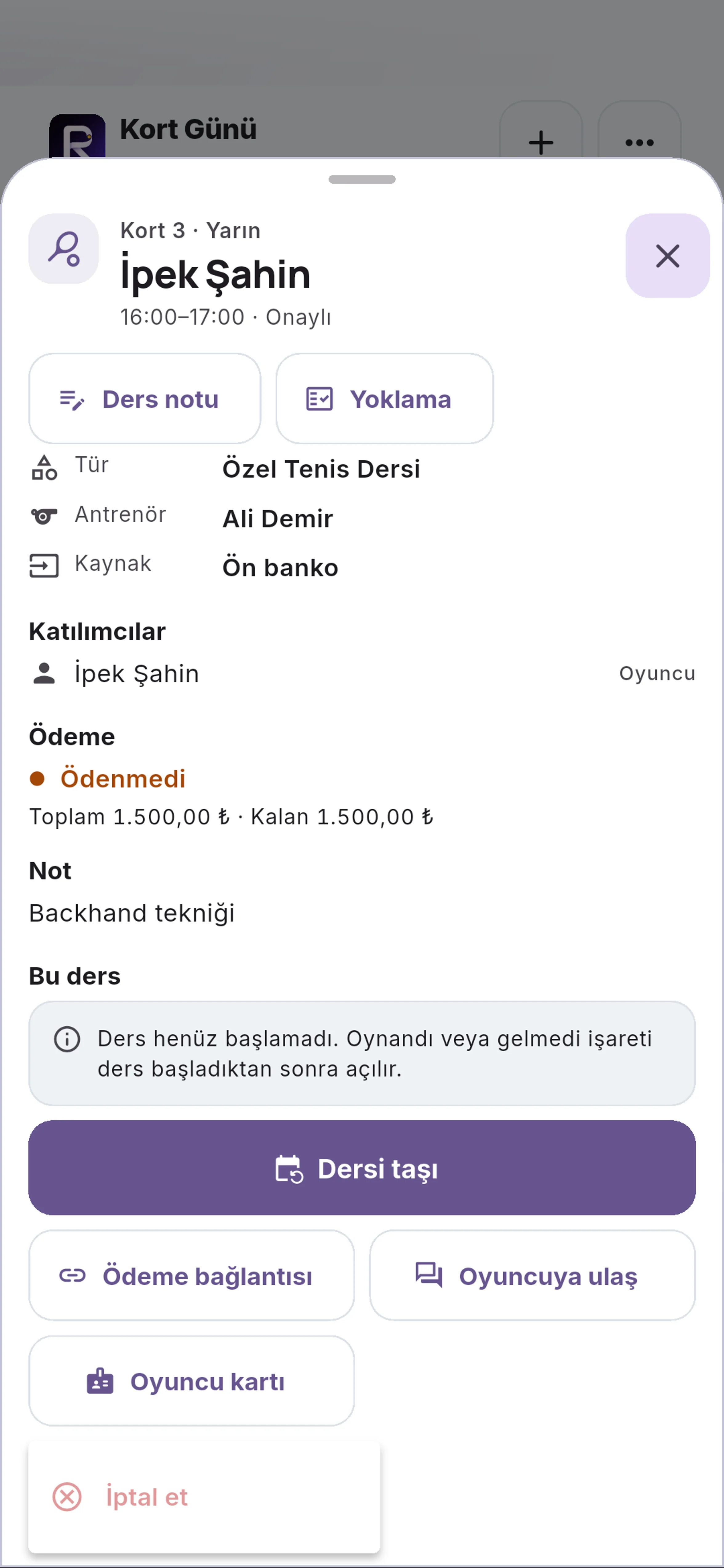 İptal kapsamını açın için yakın görünüm