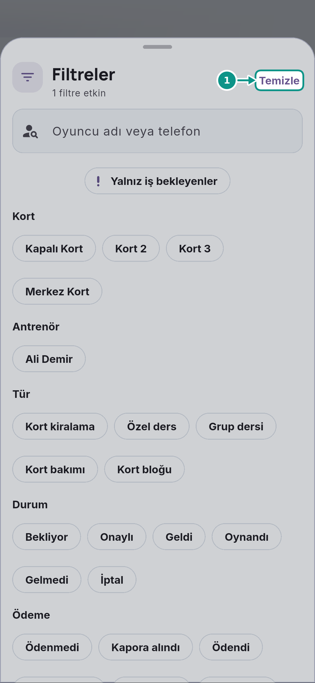 Kort Günü: tarih, görünüm ve filtreler: Filtreleri temizleyin