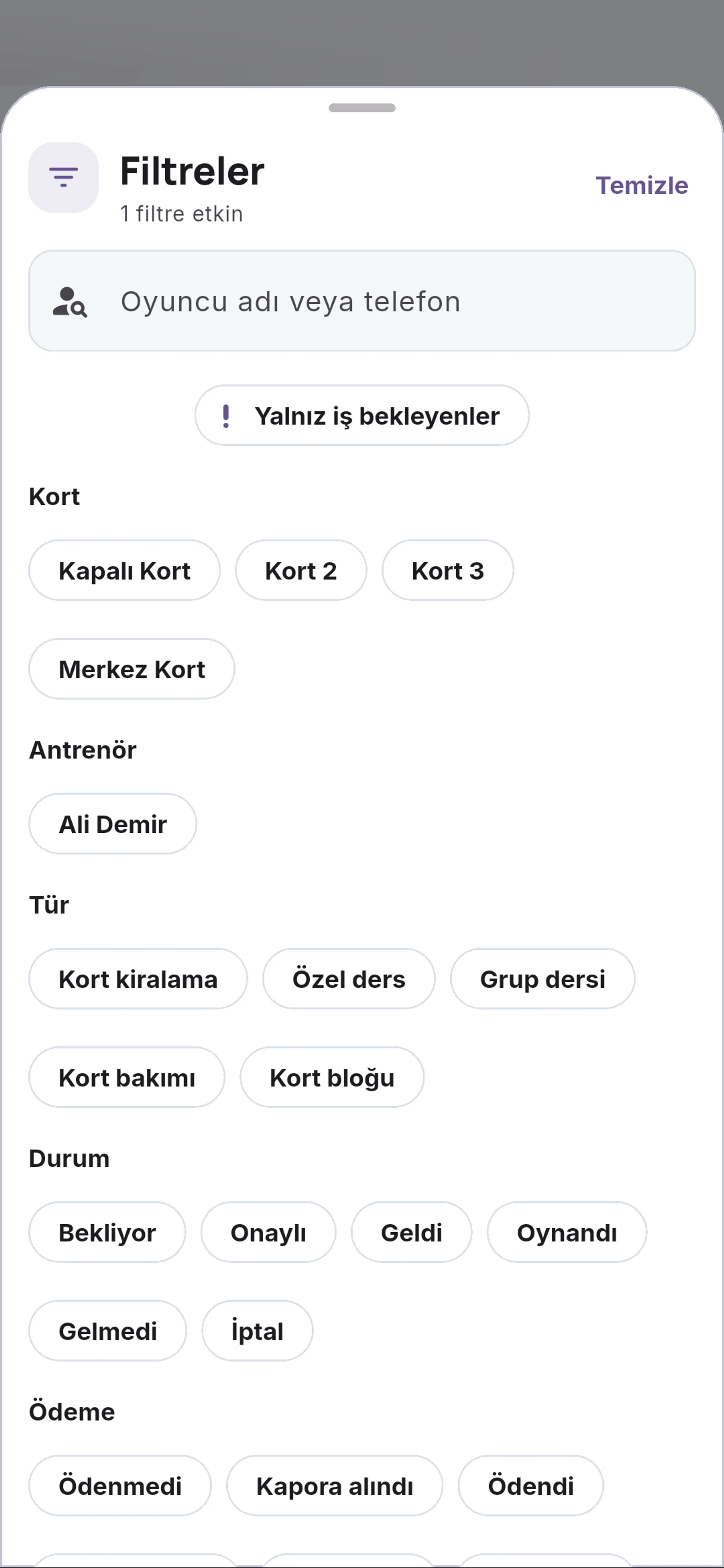 Filtreleri temizleyin için yakın görünüm