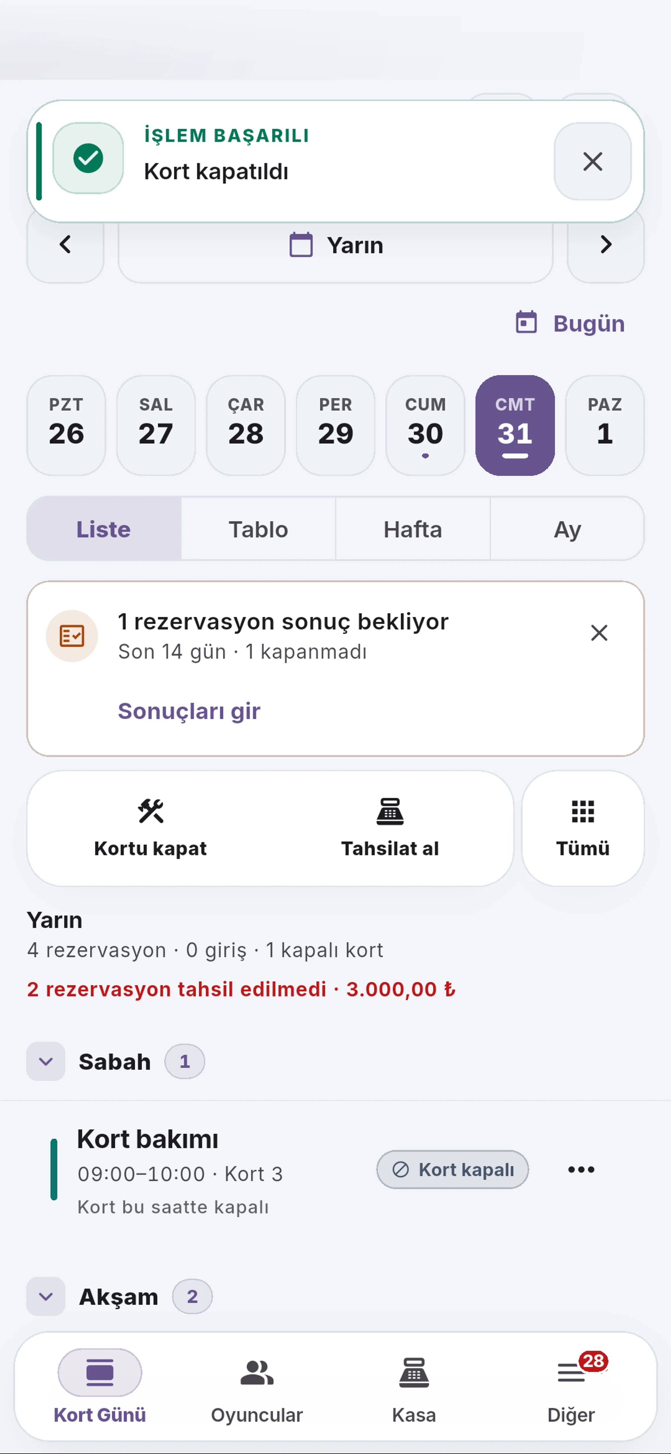 Bakım kaydını açın için yakın görünüm