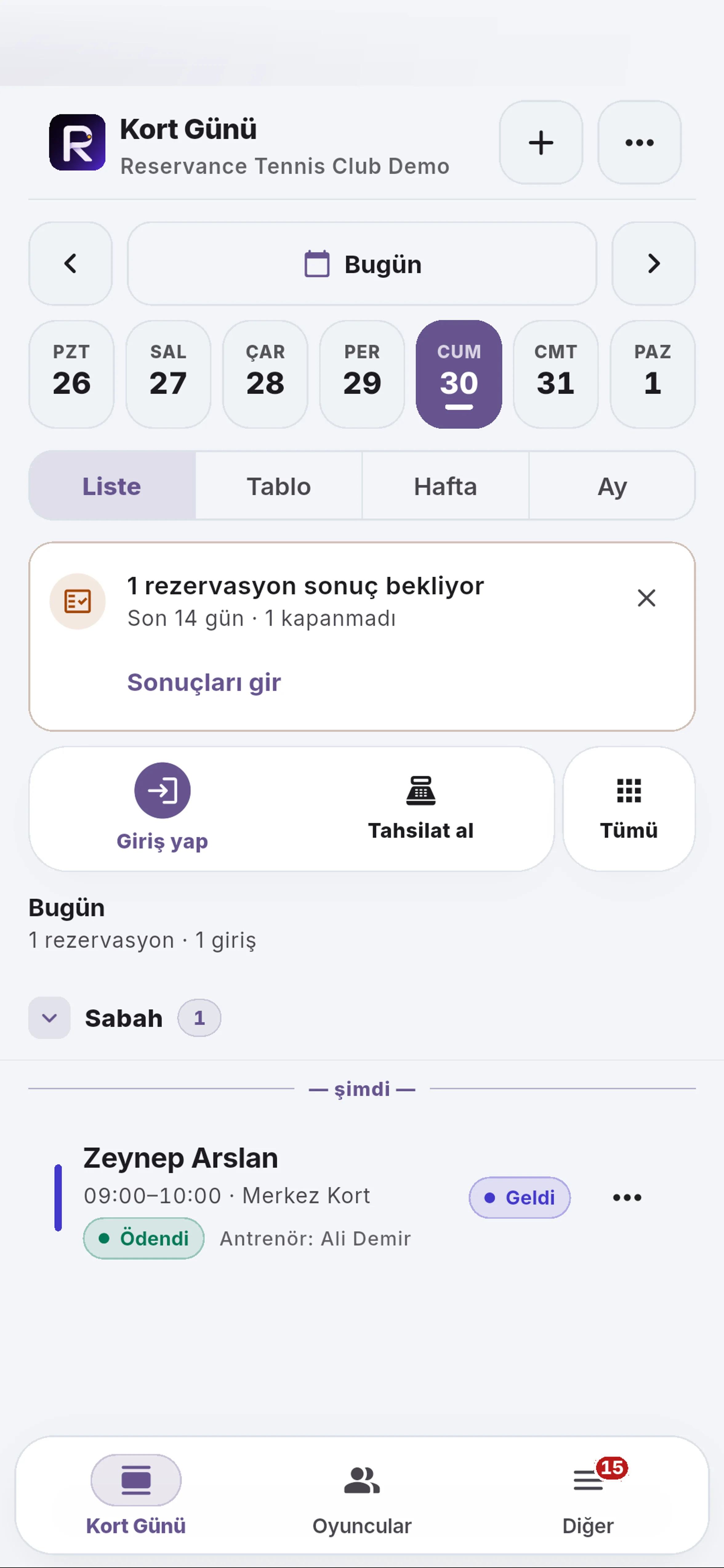 Hızlı işlemleri açın için yakın görünüm