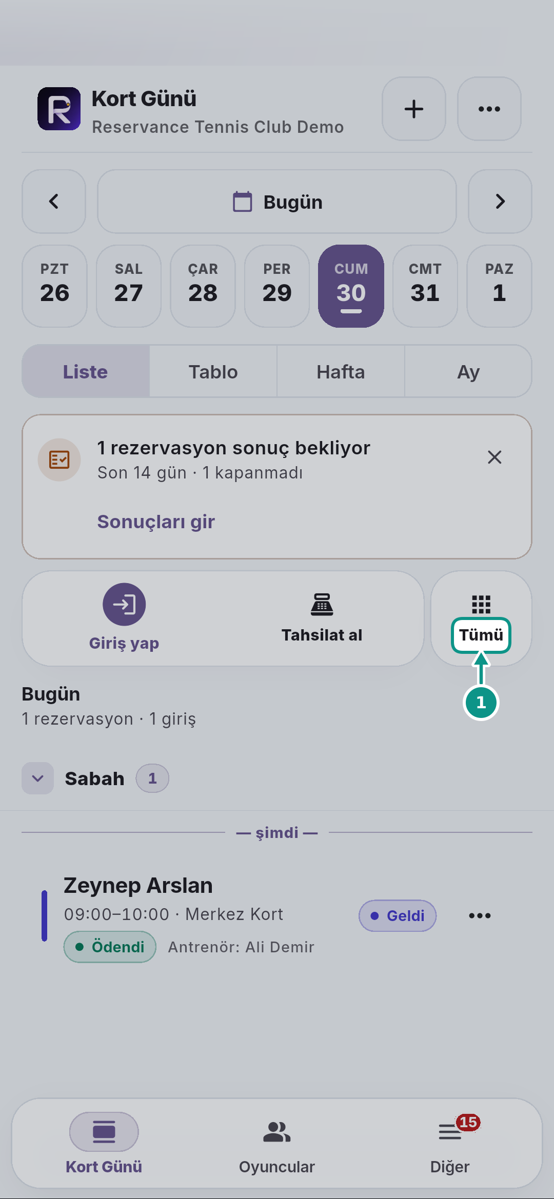 Oyuncu bulmak ve yeni kayıt formunu tanımak: Hızlı işlemleri açın
