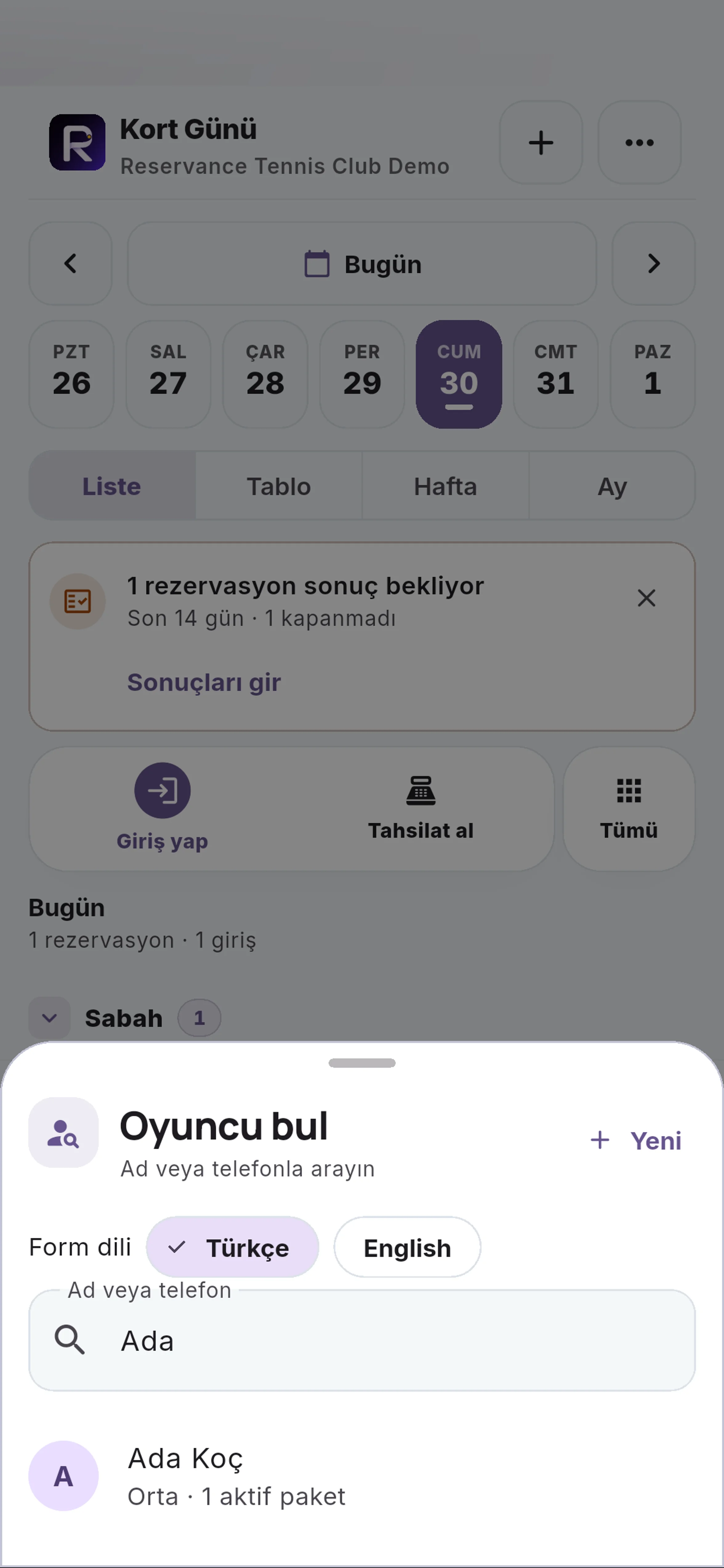 Sonuçları ayırt edin için yakın görünüm