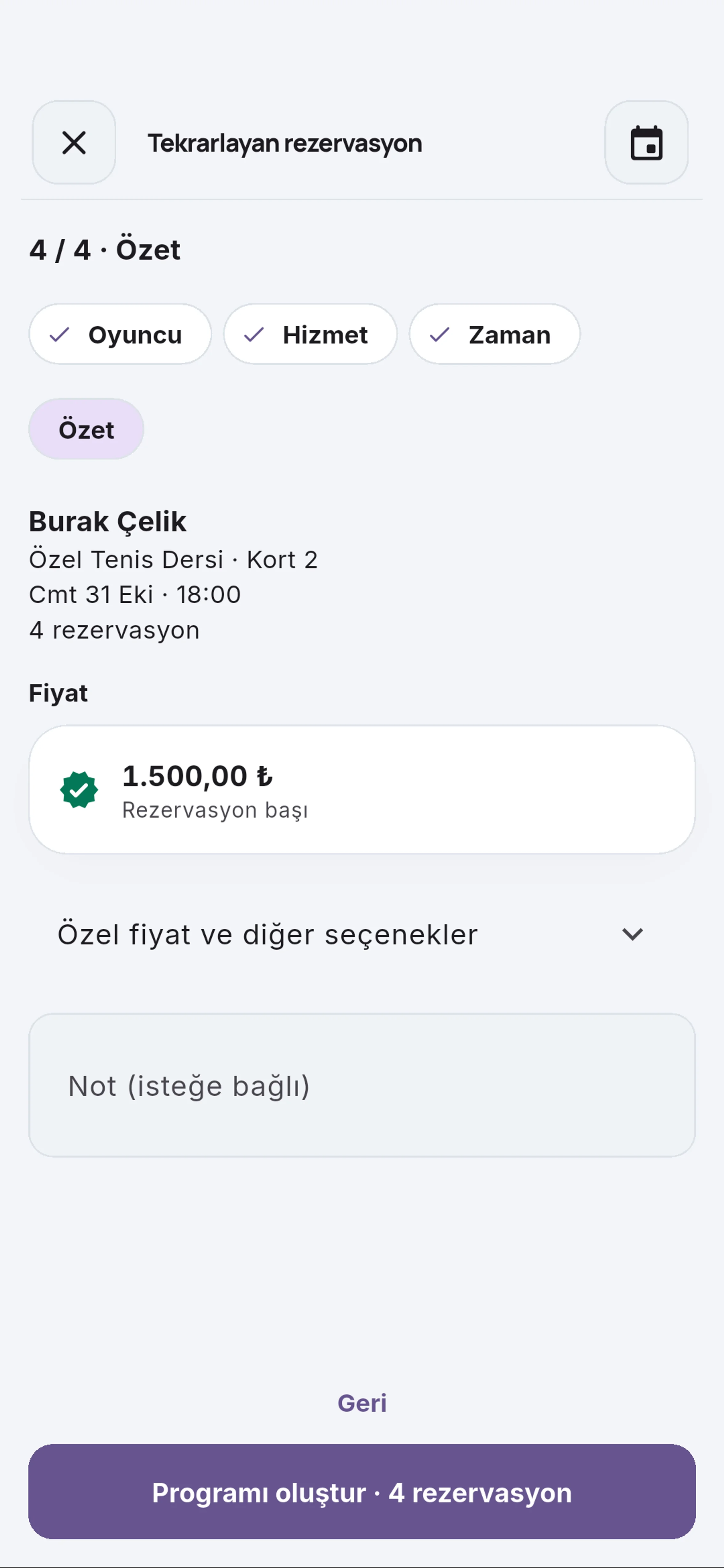 Programı oluştur için yakın görünüm