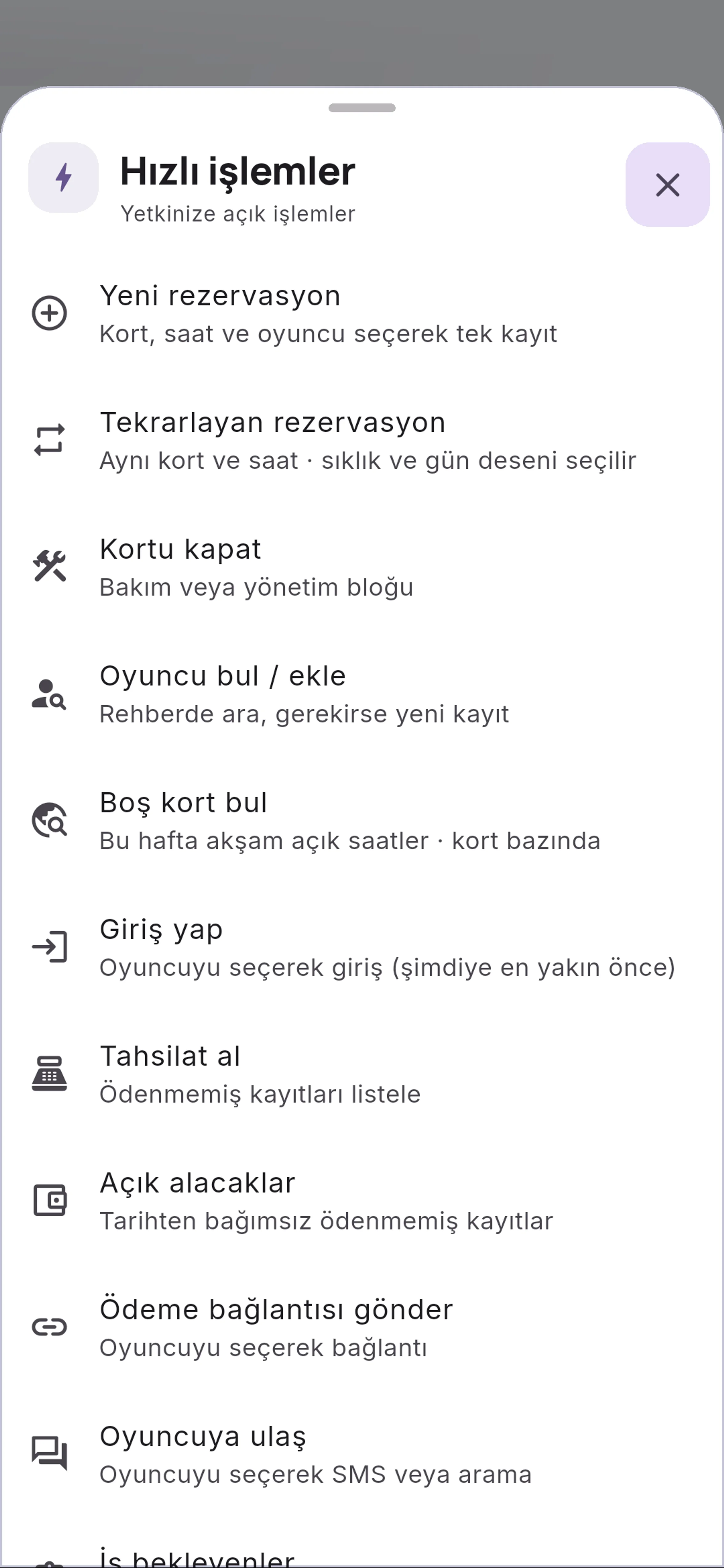 Tekrarlayan rezervasyon için yakın görünüm