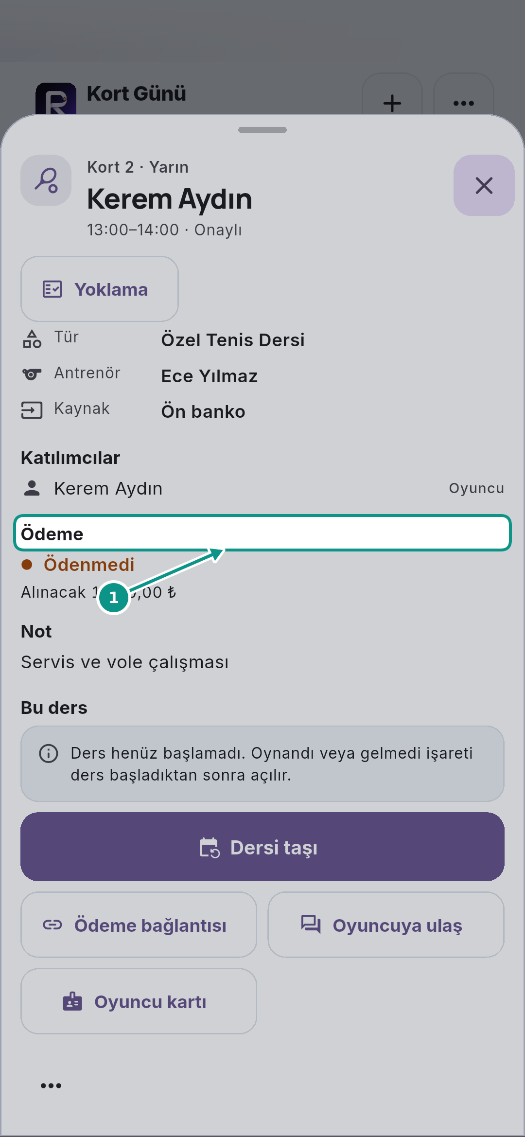 Tahsilat, kapora ve ödeme bağlantısını ayırmak: Mevcut ödemeyi okuyun