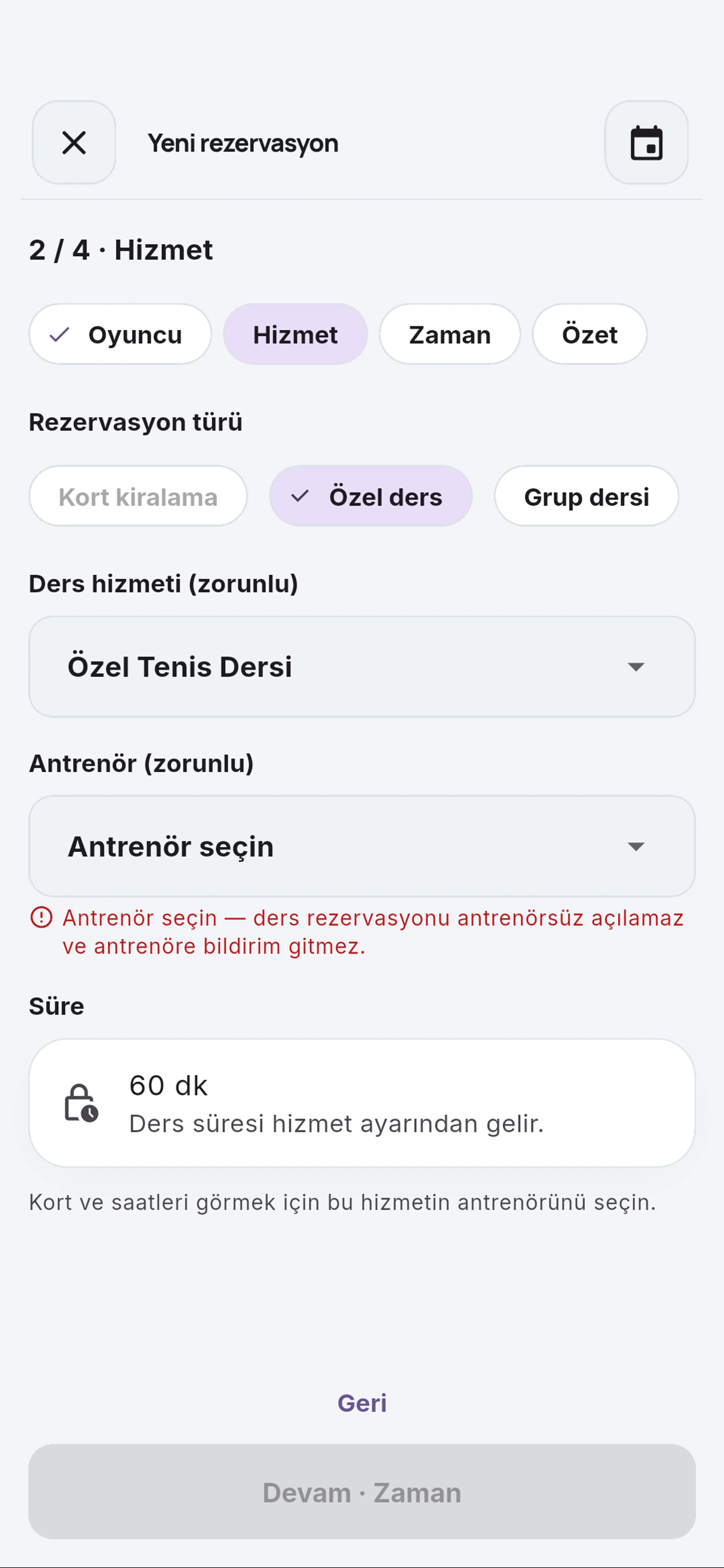 Antrenör listesi için yakın görünüm