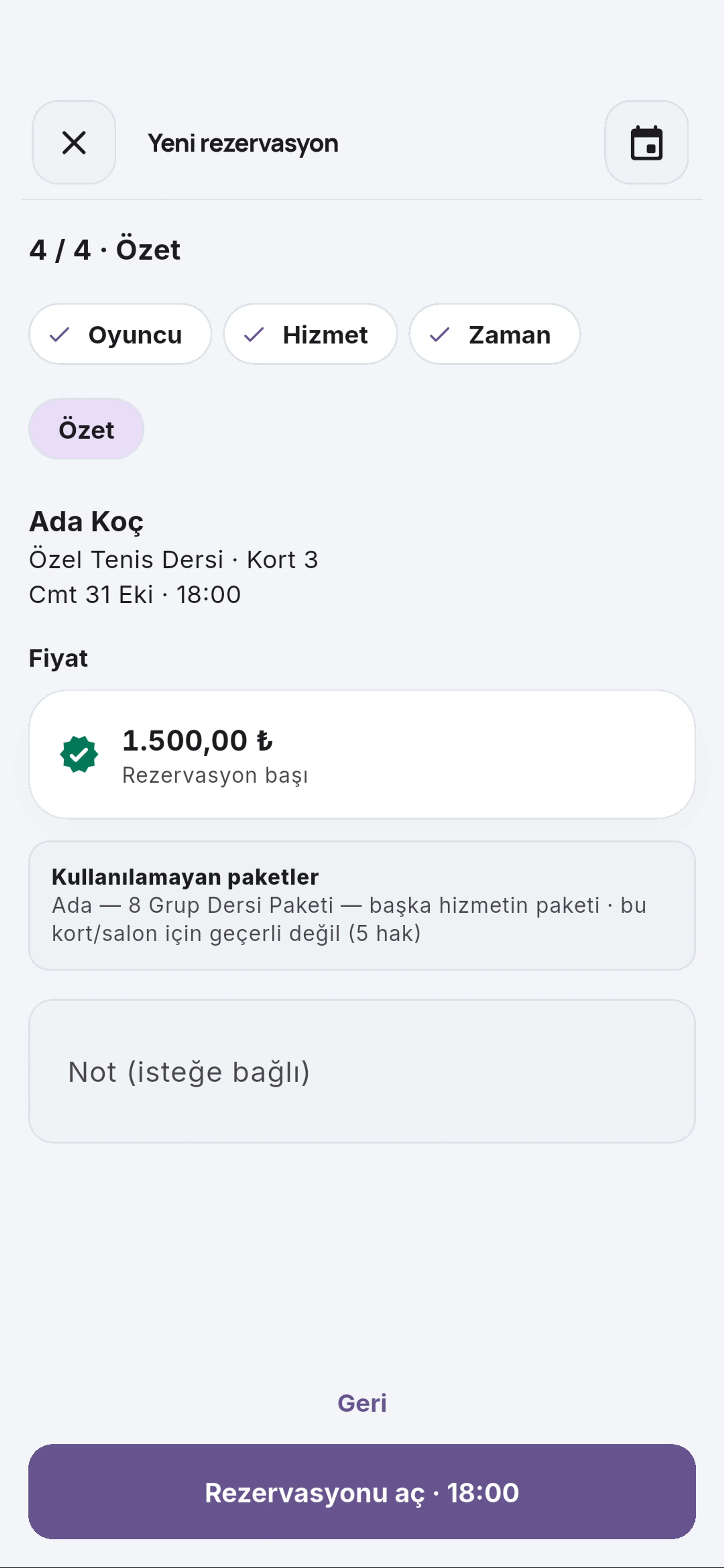 Rezervasyonu aç için yakın görünüm