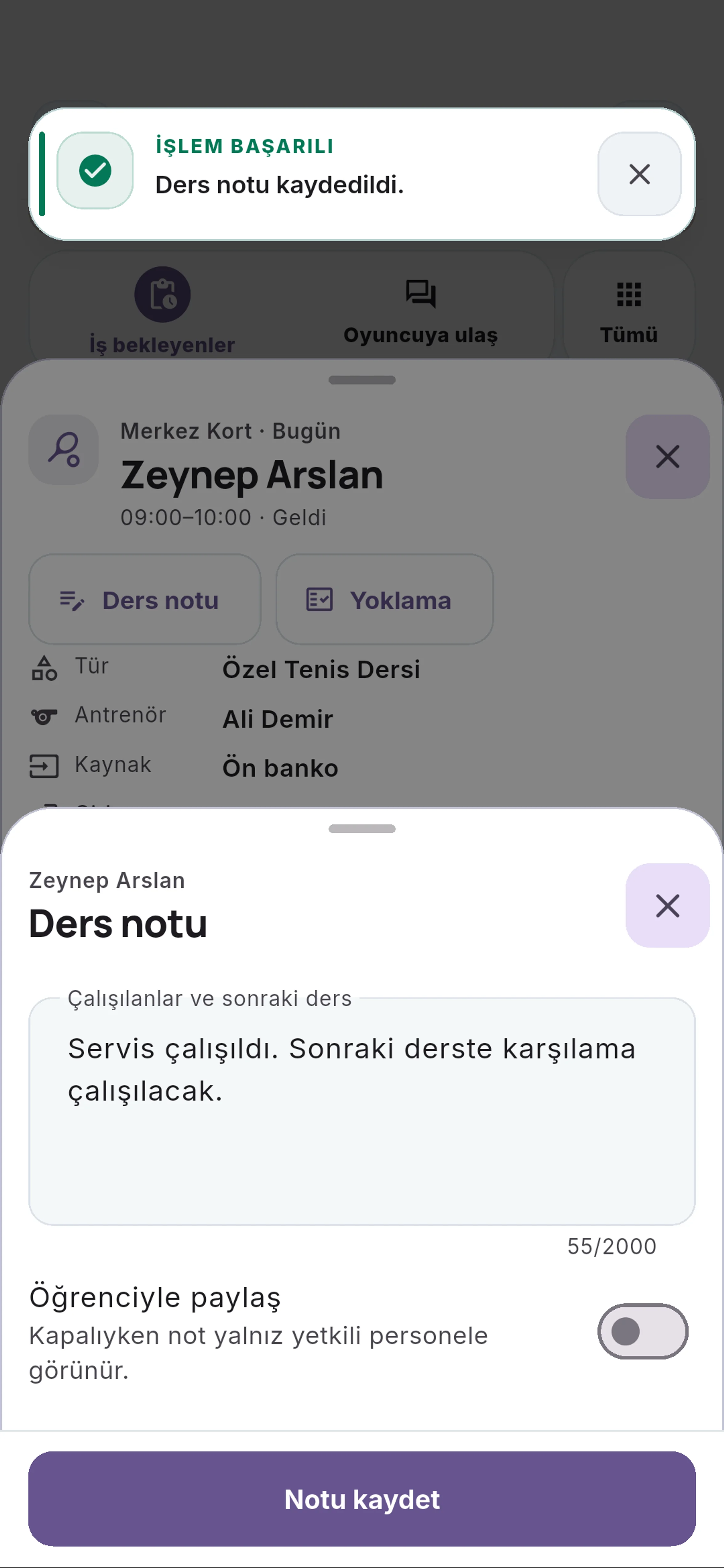 Ders odağını doğrulayın için yakın görünüm
