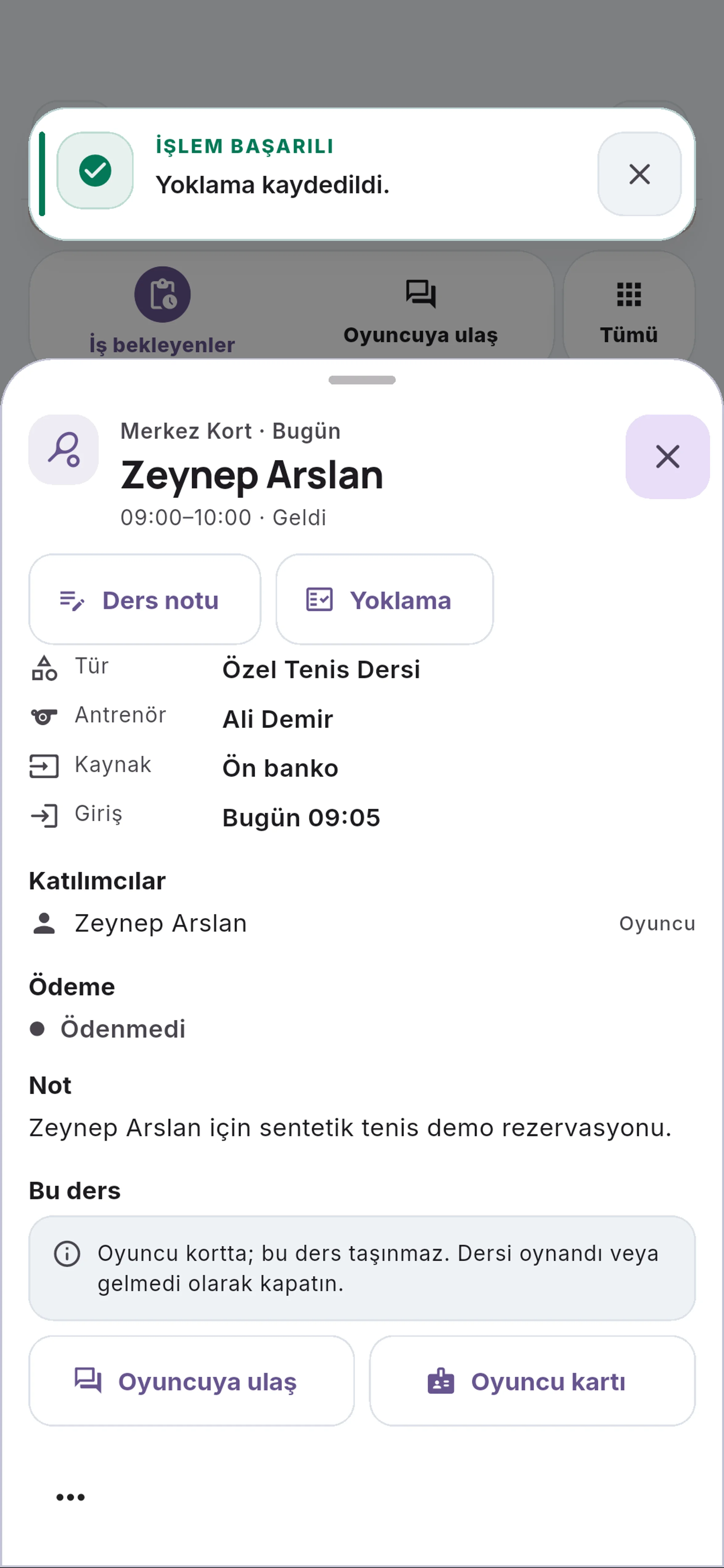 Kaydedilen durumu görün için yakın görünüm