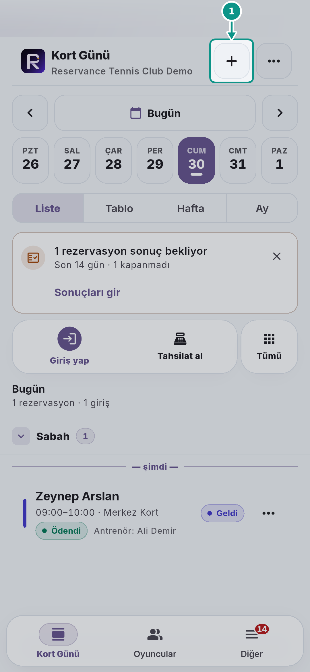 Reservance Partner: giriş ve günlük çalışma: Yeni kayıt yolunu bulun